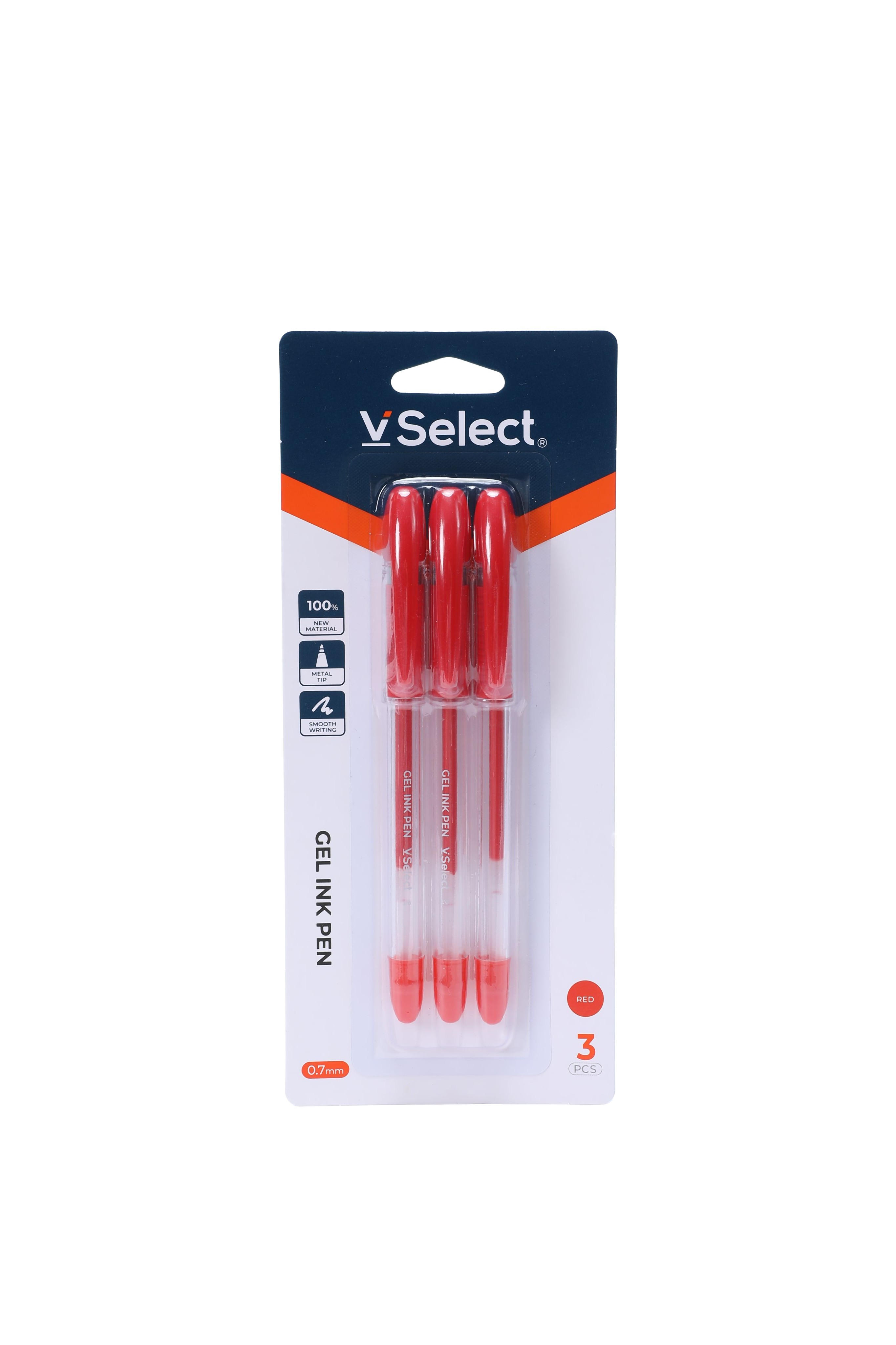 gel pen red 0.7mm 3 pcs/card for foreign trade only one box for batch