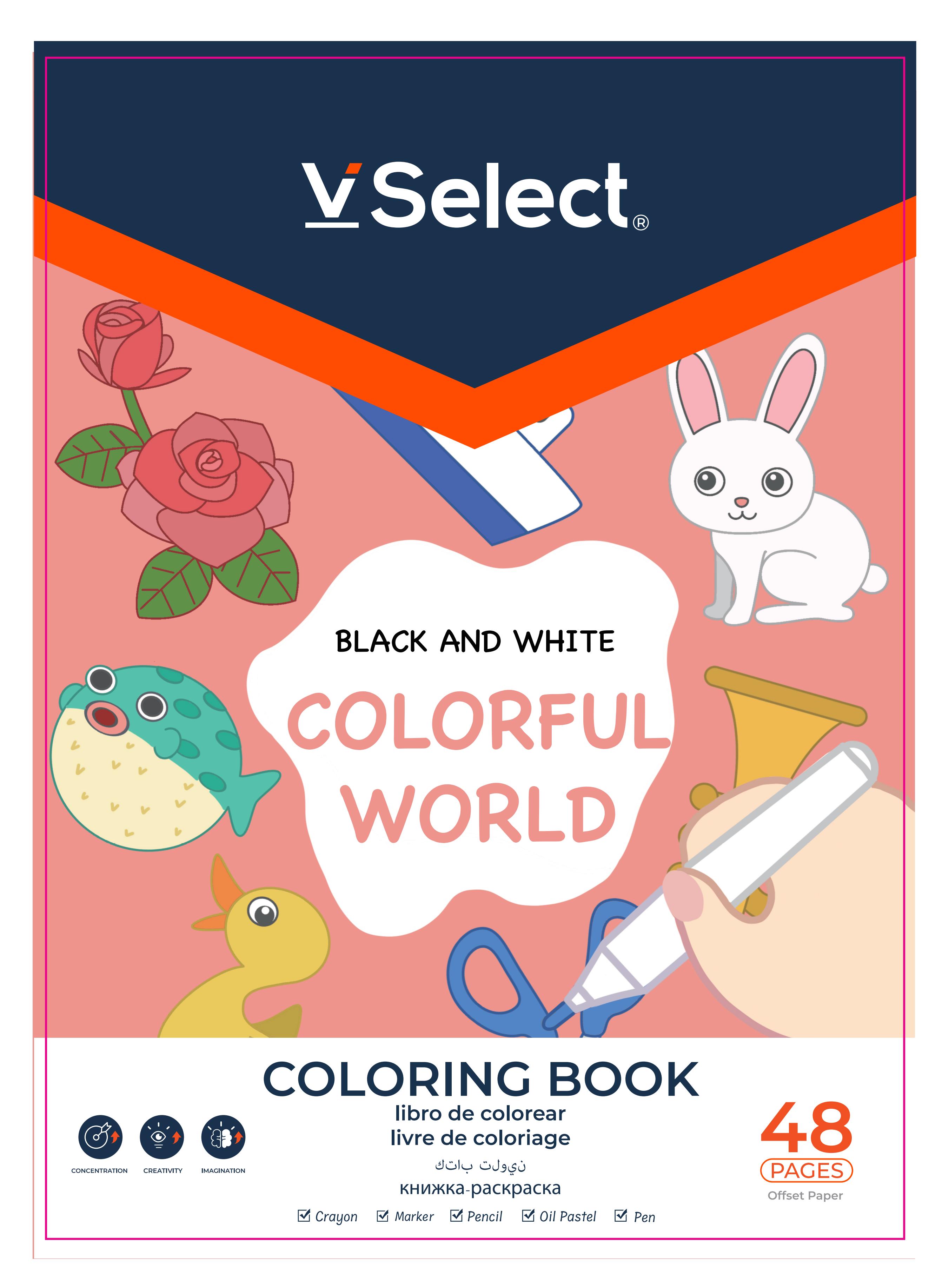 coloring book black and white young 48 pages colorful world foreign trade exclusive for one box