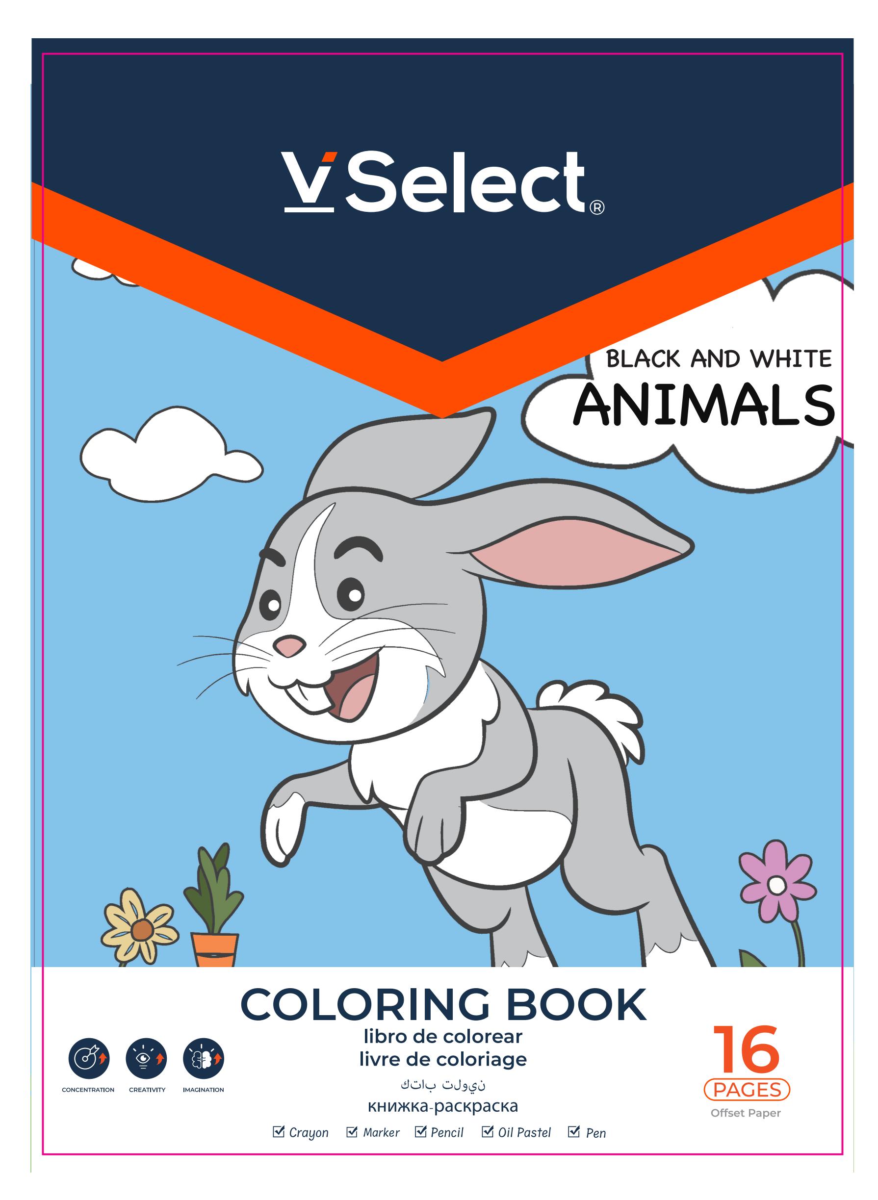 coloring book black and white aged 16 pages animal foreign trade exclusive for one box