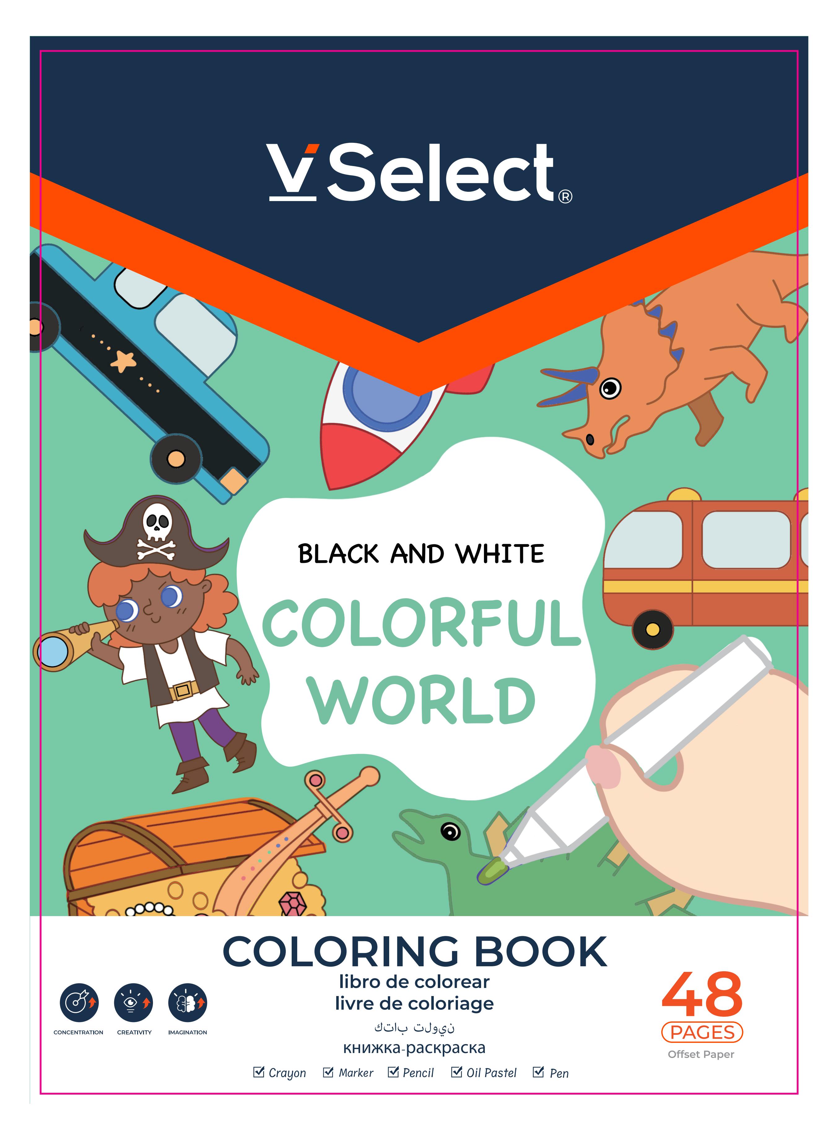 coloring book black and white young 48 pages colorful world foreign trade exclusive for one box