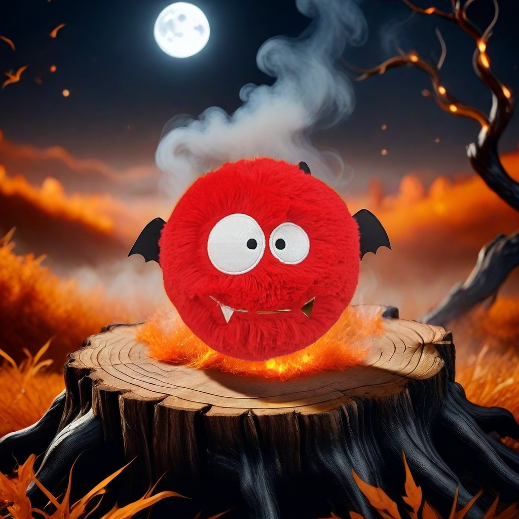 Inflatable toy balls - red plush bat dolls, inflatable plush toys, toy balls Specification image