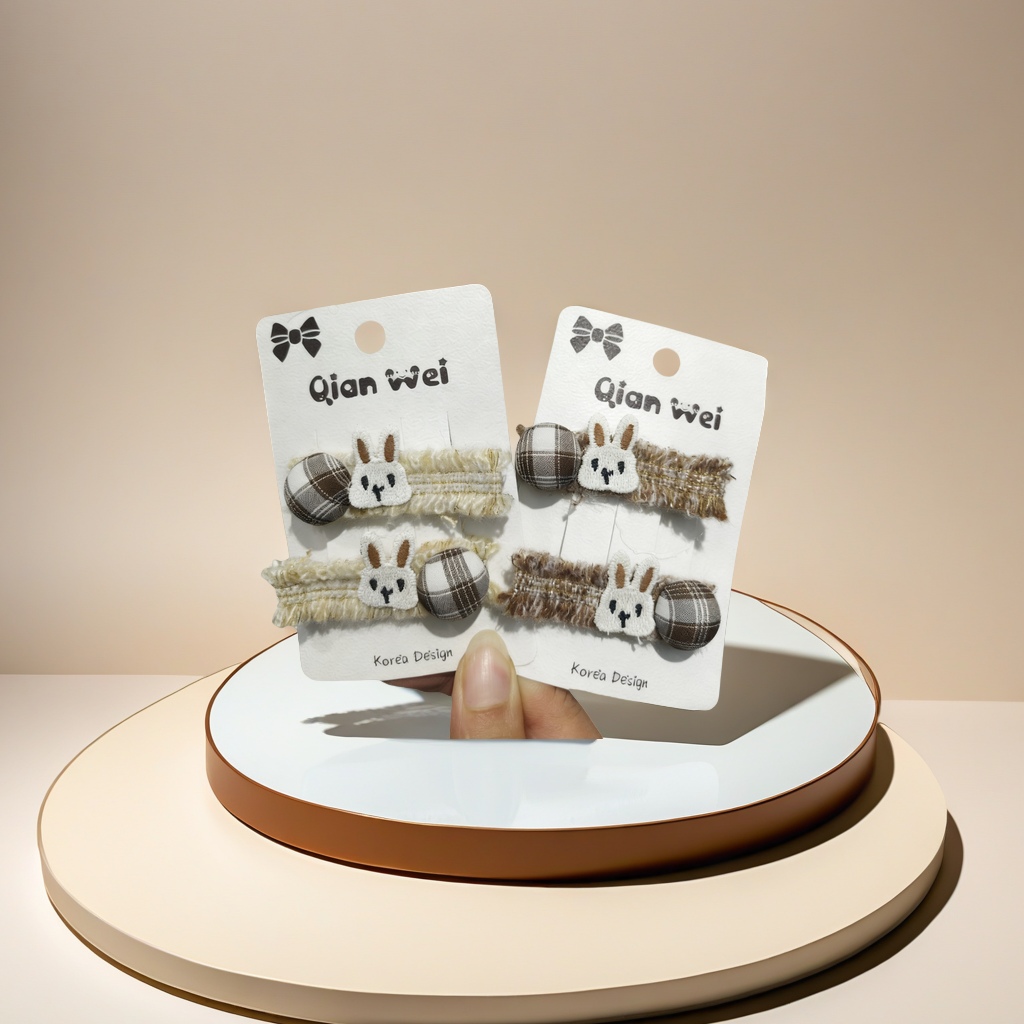 发夹/发卡/抓夹/发饰/植绒白底实物图