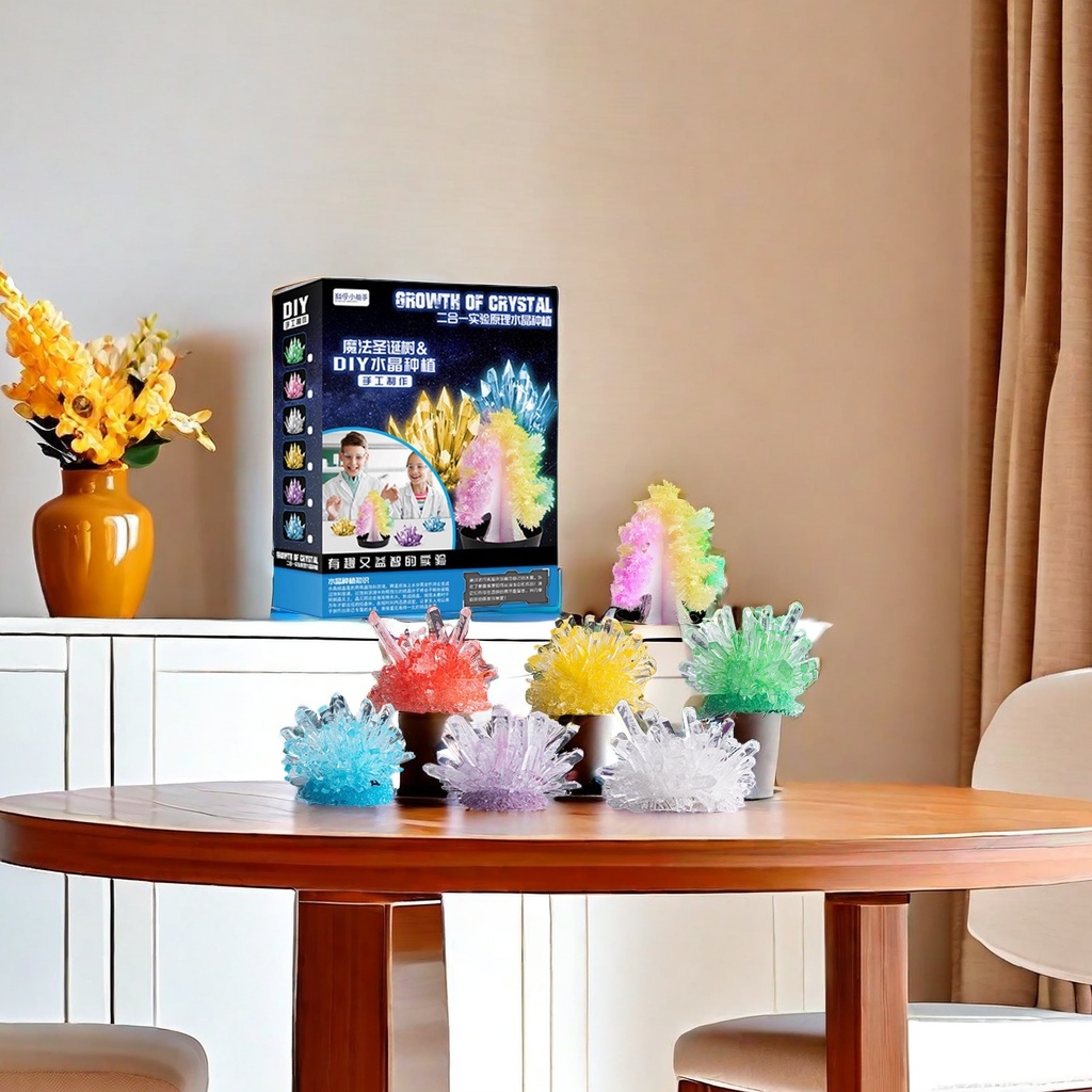 DIY science Experiment toys, crystal planting set, colorful crystal model, primary school science experiment materials, first grade paper tree flowering, fun science exploration details Picture