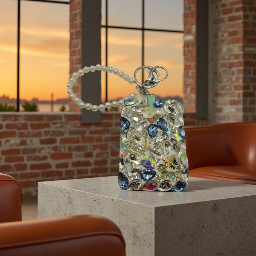 Sanrio phone case luxurious decoration, crossbody chain, coconut shell handicraft, small shoulder bag, plush, fashionable and versatile Specification image