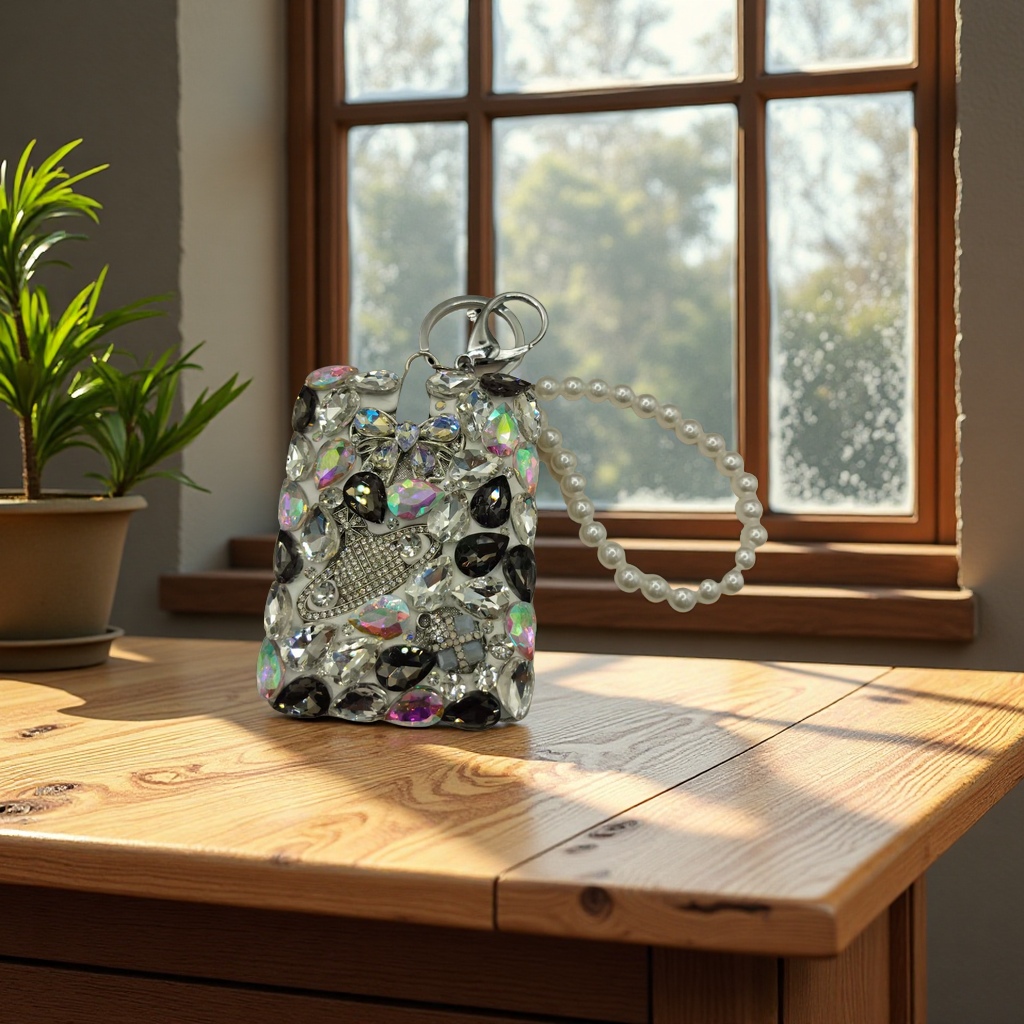 Fashionable diamond-encrusted phone stand anti-drop bracket, multi-functional creative support frame, suitable for various phone models or diamond-encrusted phone cases. Personalized anti-drop bracket, multi-functional phone stand, fashionable and trendy accessory, suitable for multiple styles Item Picture