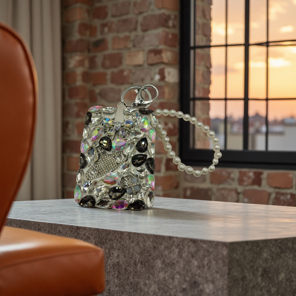 Fashionable diamond-encrusted phone stand anti-drop bracket, multi-functional creative support frame, suitable for various phone models or diamond-encrusted phone cases. Personalized anti-drop bracket, multi-functional phone stand, fashionable and trendy accessory, suitable for multiple styles Application Scenario