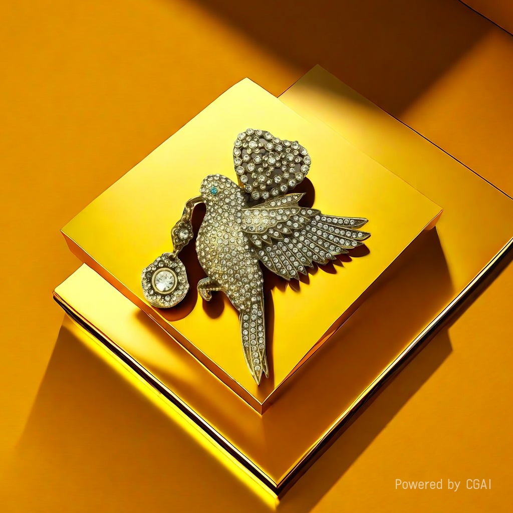【SUGEBEINI】 Retro Full zirconium Bird Brooch, high-end heavy Industry Golden Bird brooch ZX00008 Application Scenario