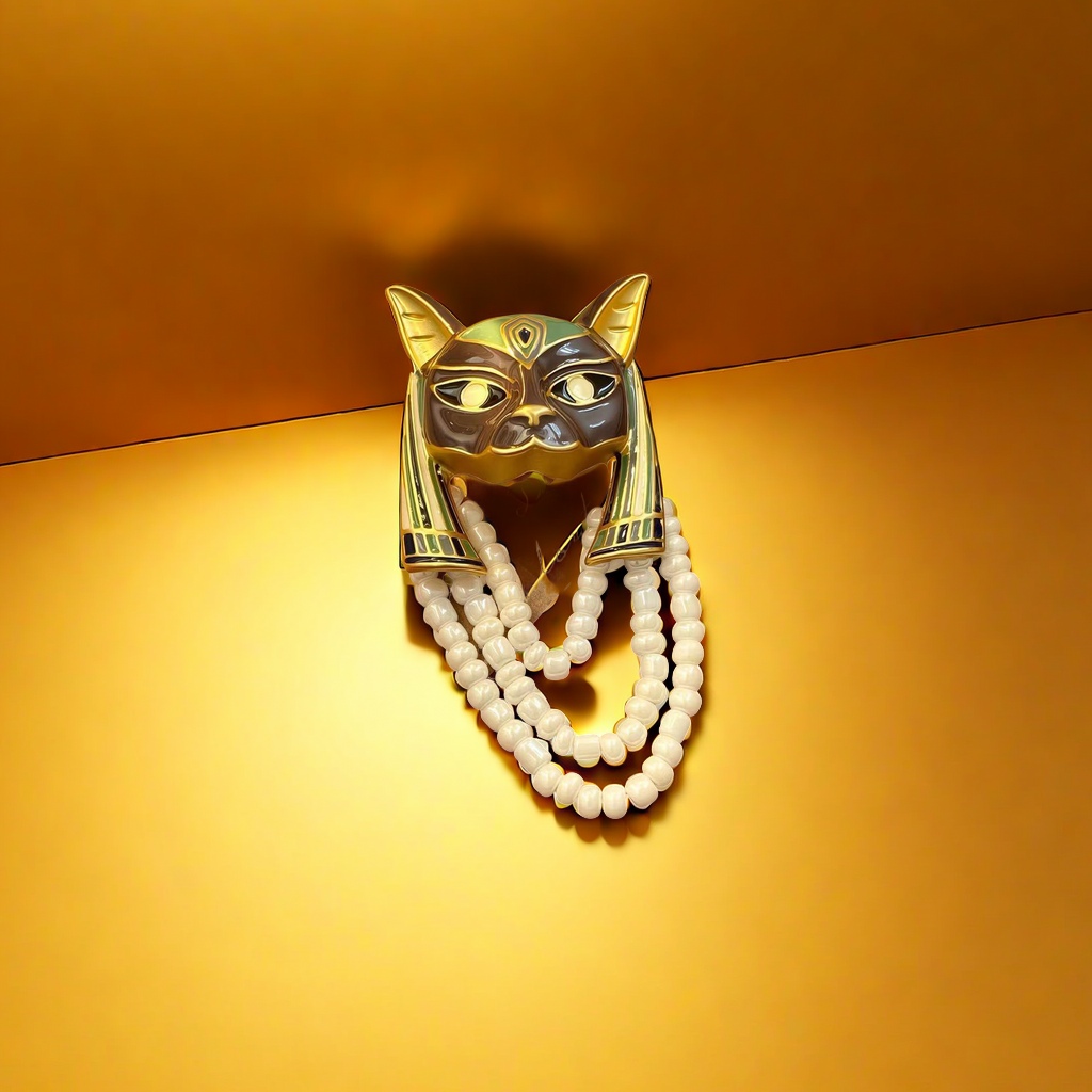 【SUGEBEINI】 Ancient Egyptian Cat Buster Brooch, Retro Egyptian style enamel brooch ZX00062 Specification image