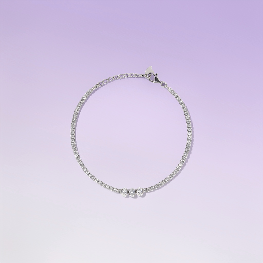 Plateado con diamantes tres diamantes rodado transporte de cristal joyas de plata pulsera de moda joyas de mano para mujeres simple tendencia DSC02763 Specification image