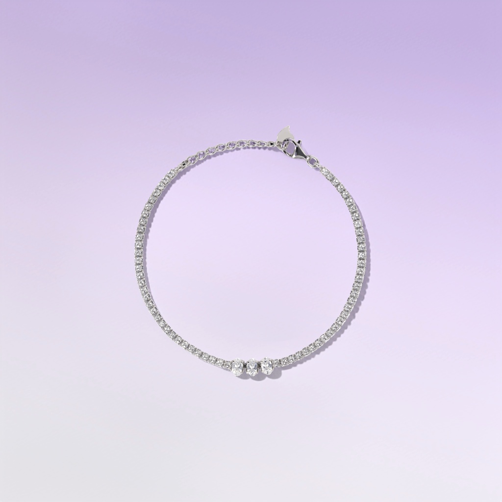 Plateado con diamantes tres diamantes rodado transporte de cristal joyas de plata pulsera de moda joyas de mano para mujeres simple tendencia DSC02763 Item Picture