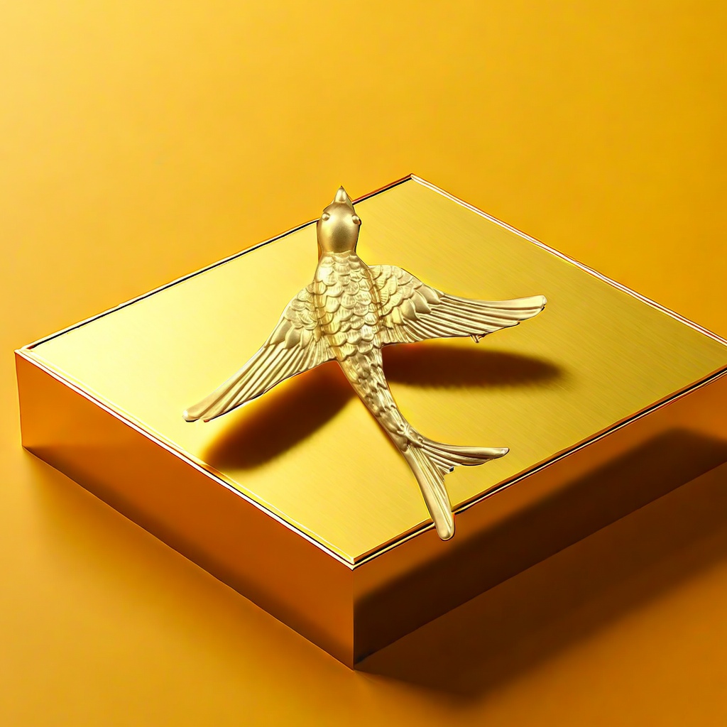 【SUGEBEINI】 Golden Flying Swallow Decorative Brooch, fashionable and elegant three-dimensional floating Flying Swallow brooch ZX00025 details Picture