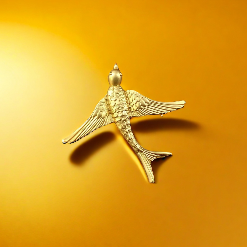 【SUGEBEINI】 Golden Flying Swallow Decorative Brooch, fashionable and elegant three-dimensional floating Flying Swallow brooch ZX00025 Specification image