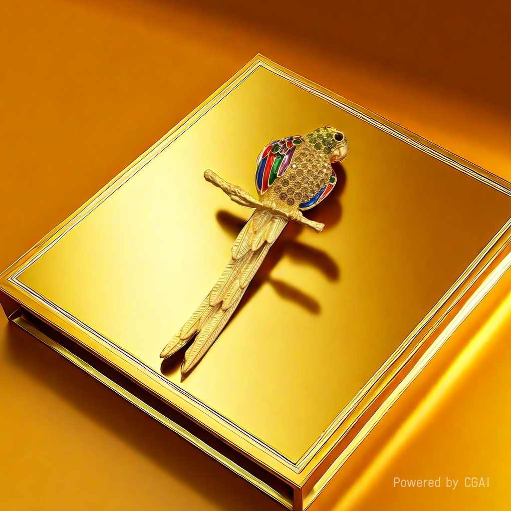 【SUGEBEINI】 Gilded glazed parrot brooch with contrasting color feather patterns, retro and bright strike ZX00064 Application Scenario