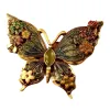 【SUGEBEINI】 Gilded enamel Butterfly Brooch with enamel flower and leaf Retro country style ZX00019 Item Picture