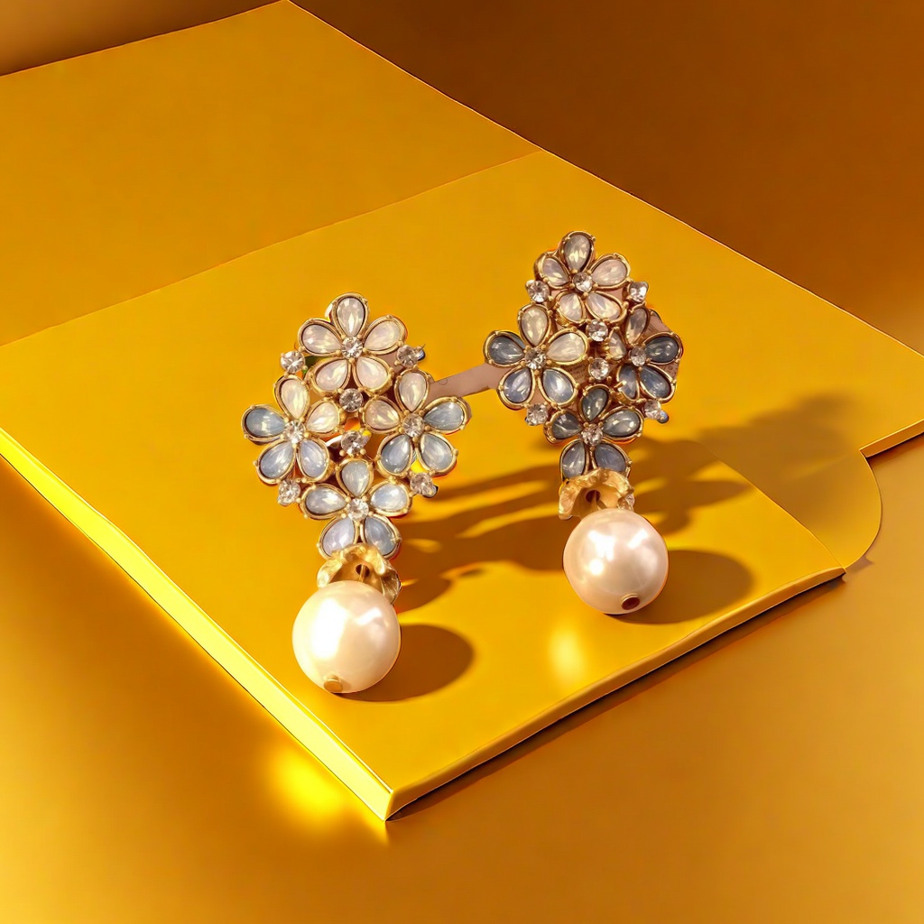 【SUGEBEINI】 Vintage court style earrings with a retro, light luxury and high-end feel, heavy craftsmanship flower stud ZEH00313 Application Scenario
