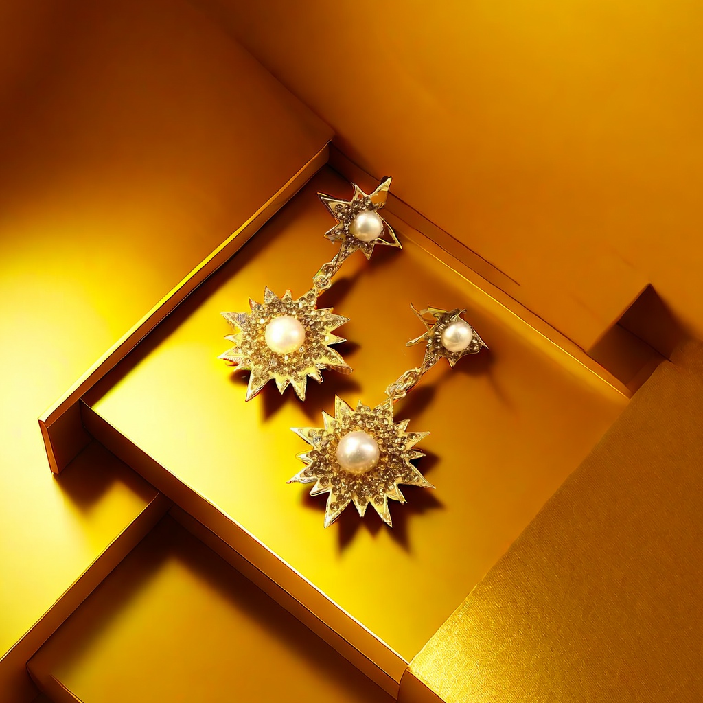 【SUGEBEINI】 Light luxury, high-end, exquisite and elegant earrings, long eight-pointed star with zirconium stud earrings ZEH00353 details Picture