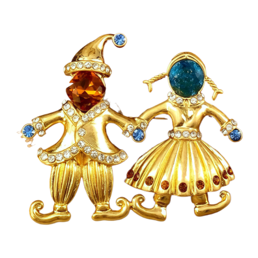 【SUGEBEINI】 Playful Fairy Tale Couple Brooch, Fairy Tale Style Fairy Tale brooch for Men and women ZX00057 Item Picture