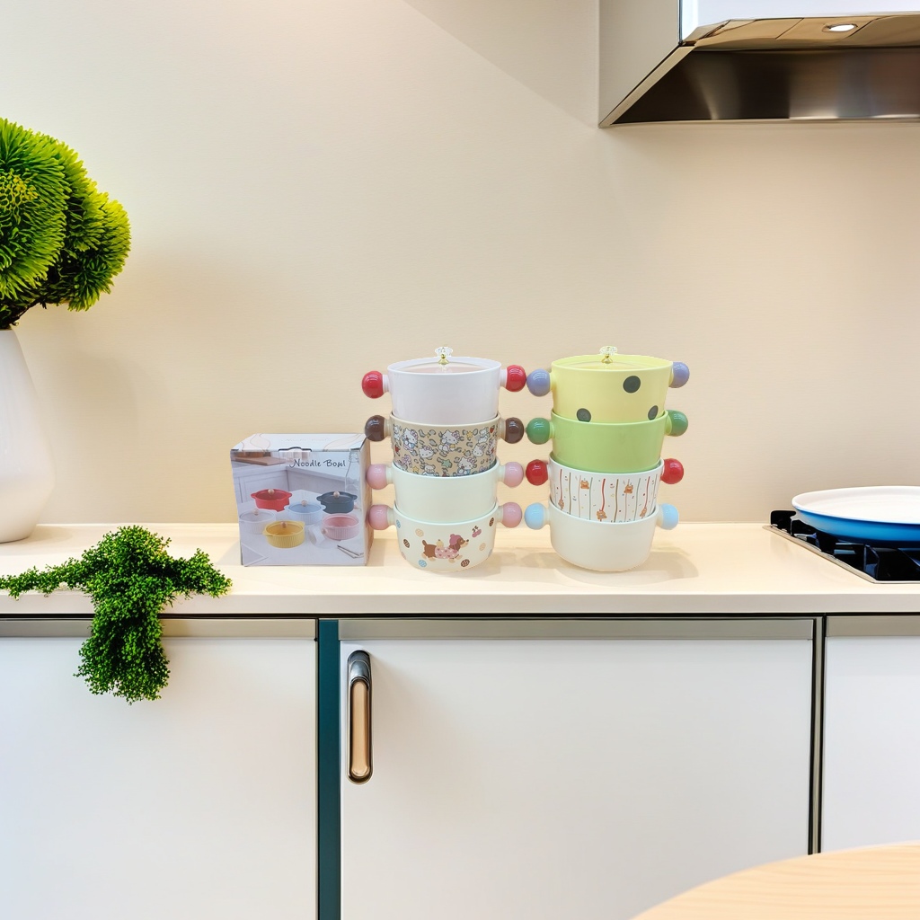 Colorful cartoon pattern covered bowl, cute and portable children's tableware in bowl shape Application Scenario