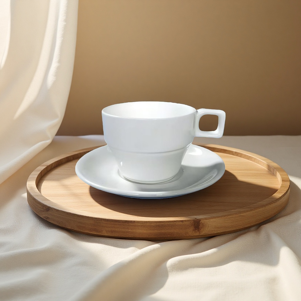 Ceramic coffee cup and saucer sets for export, ceramic daily-use tableware coffee cups Application Scenario