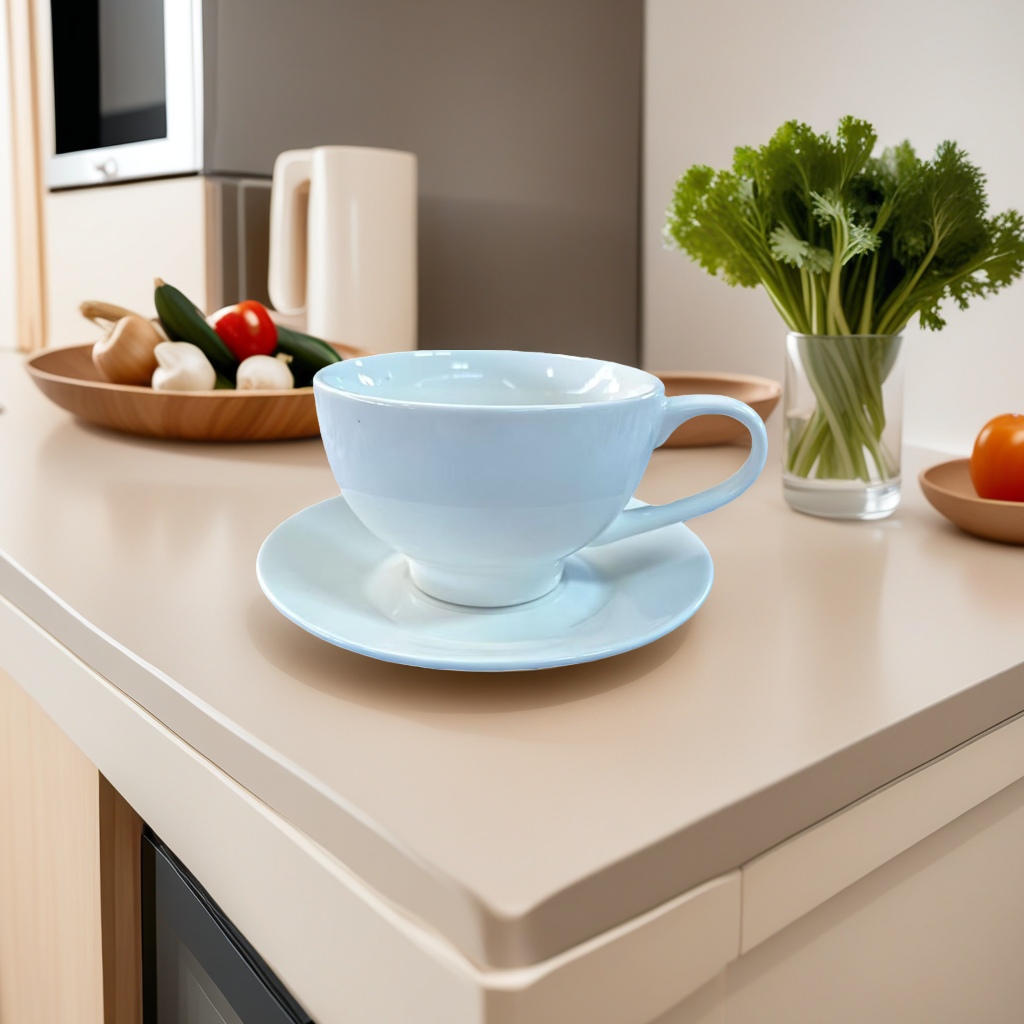 White ceramic coffee cup and saucer set 180ml simple Japanese ceramic cup Application Scenario