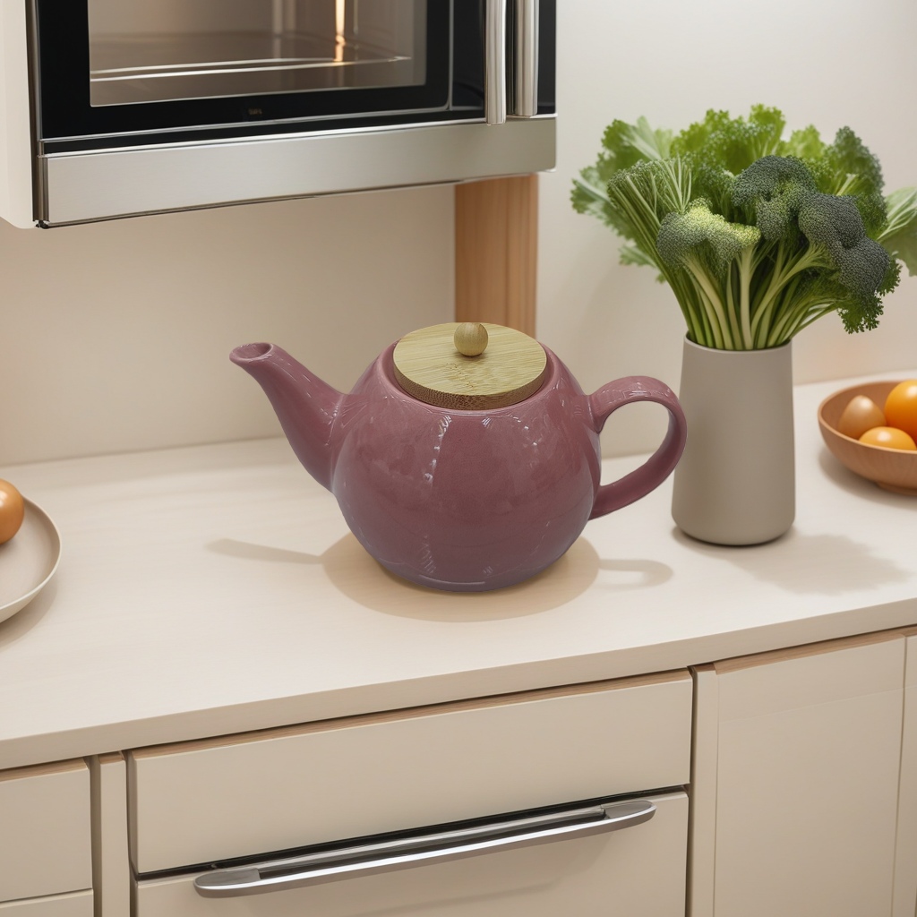 The pink ceramic teapot is an elegant tea-making wonder and a home tea set gift Application Scenario