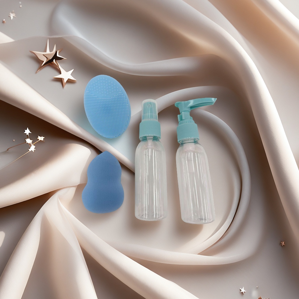 Makeup tool set, powder puff, spray bottle combination set, portable travel set, essential for beauty 133447164 Application Scenario