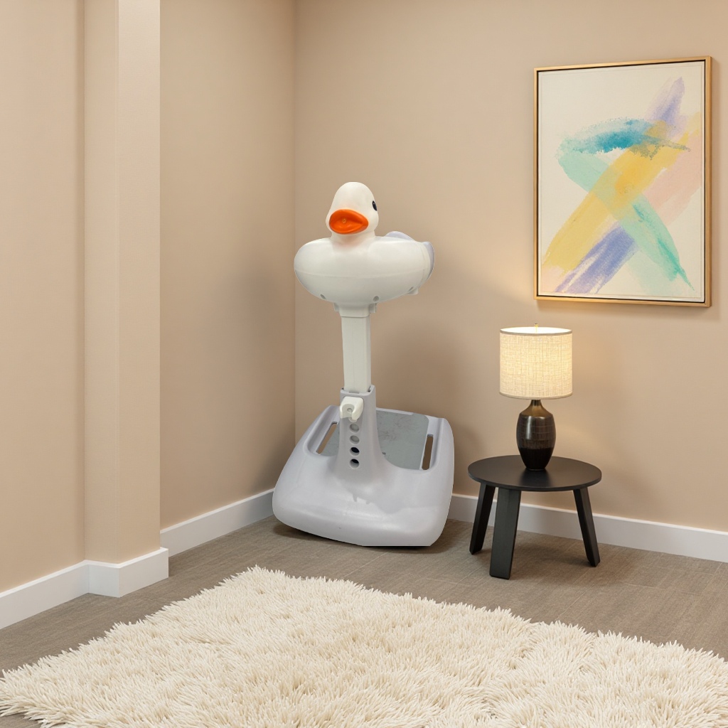 A set of duck-shaped baby bath rack