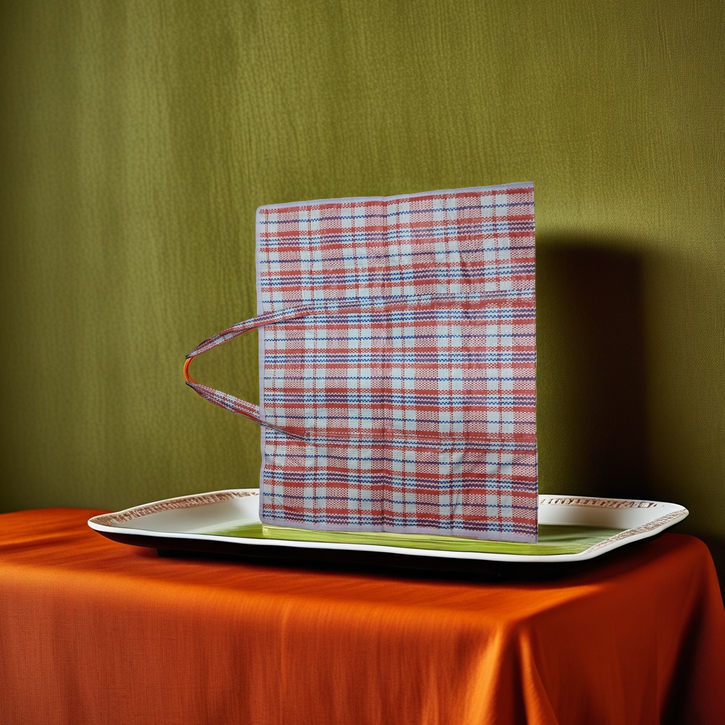 Checkered pattern cloth bag daily shopping bag, large capacity, simple style 151039604 Application Scenario