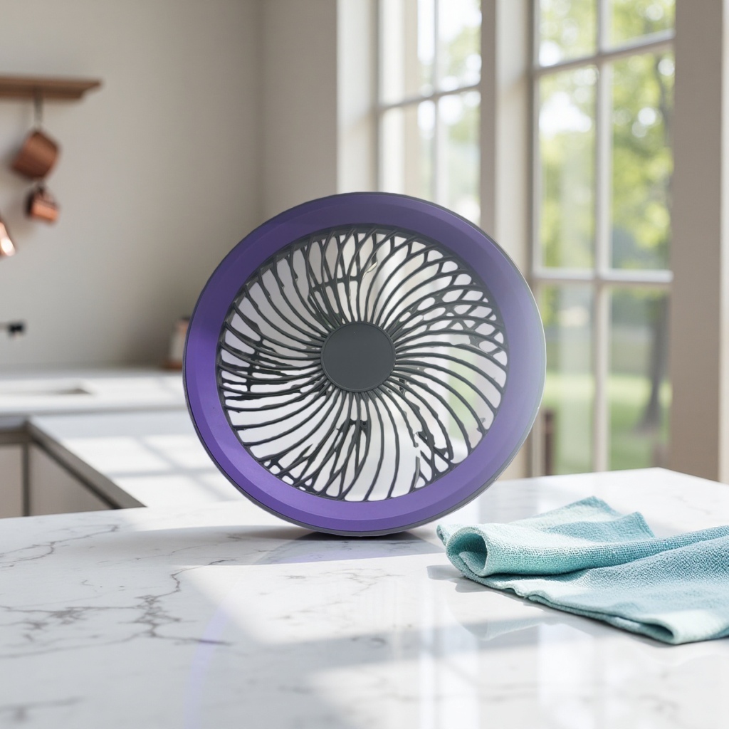 紫色边框便携风扇大风力轻便静音续航长