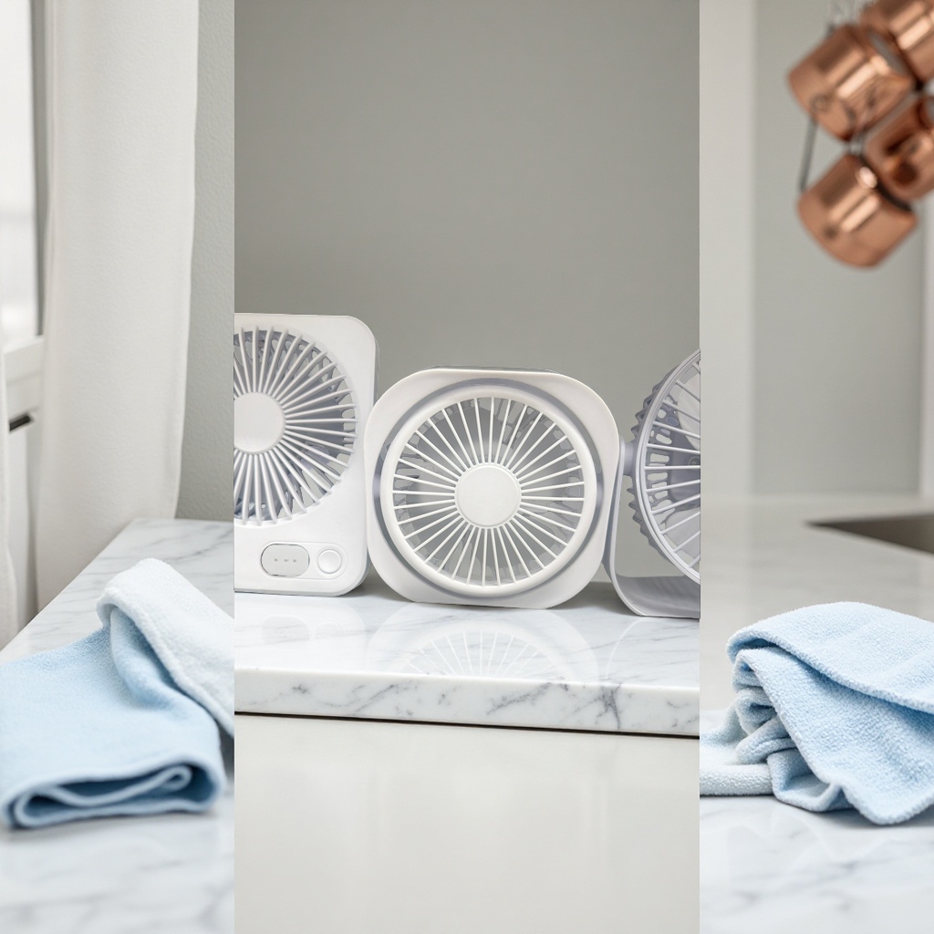 白色便携式风扇清凉便携小风扇夏日降温神器