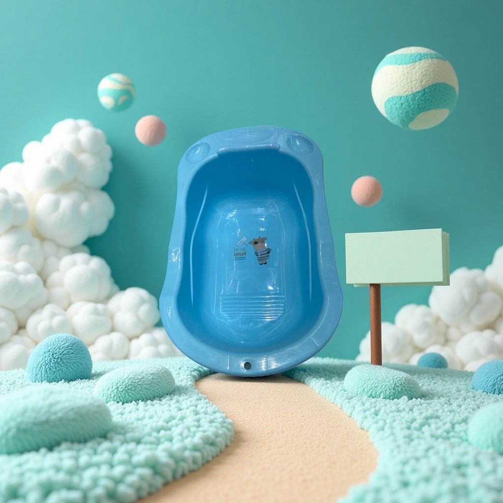 Blue baby bathtub, anti-slip safety bathtub, special for babies, baby bathtub, baby cartoon details Picture