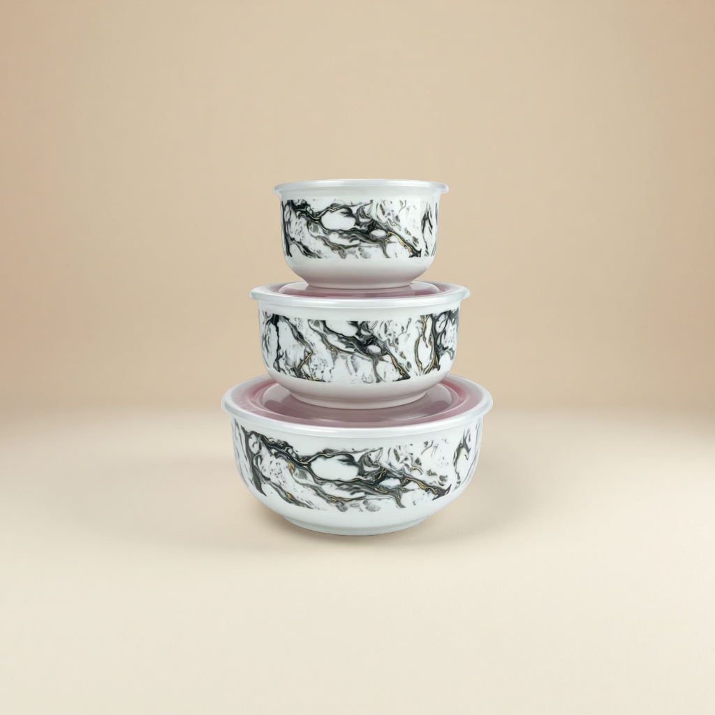 Decorative golden crack pattern ceramic fresh-keeping bowl set, ceramic tableware set, ceramic bowl Specification image