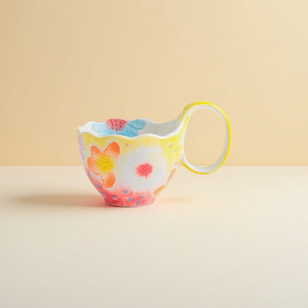 Ceramic cups with simple design, daily use, household heat preservation and anti-scald cups, ceramic water cups, and export for foreign trade details Picture