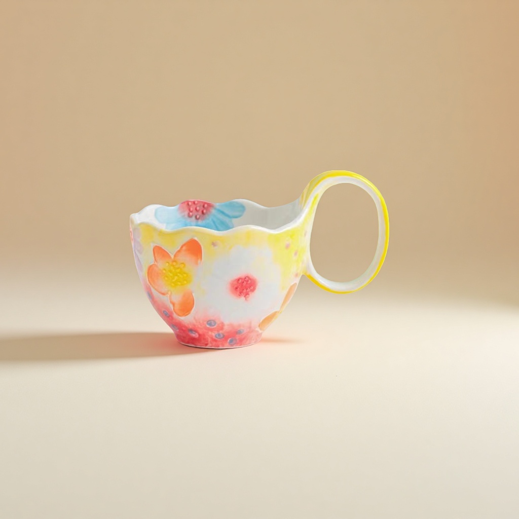 Ceramic cups with simple design, daily use, household heat preservation and anti-scald cups, ceramic water cups, and export for foreign trade