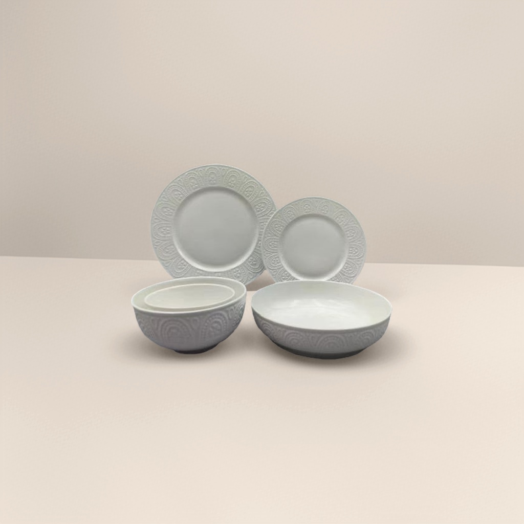 白色陶瓷餐具盘子碗组合家用简约餐盘碗套装