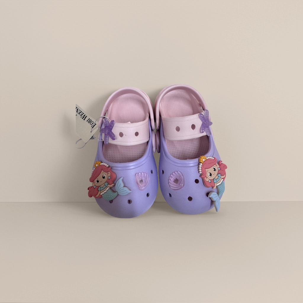 Cartoon mermaid-decorated children's crocs, anti-slip, soft, breathable and cute shoes Specification image