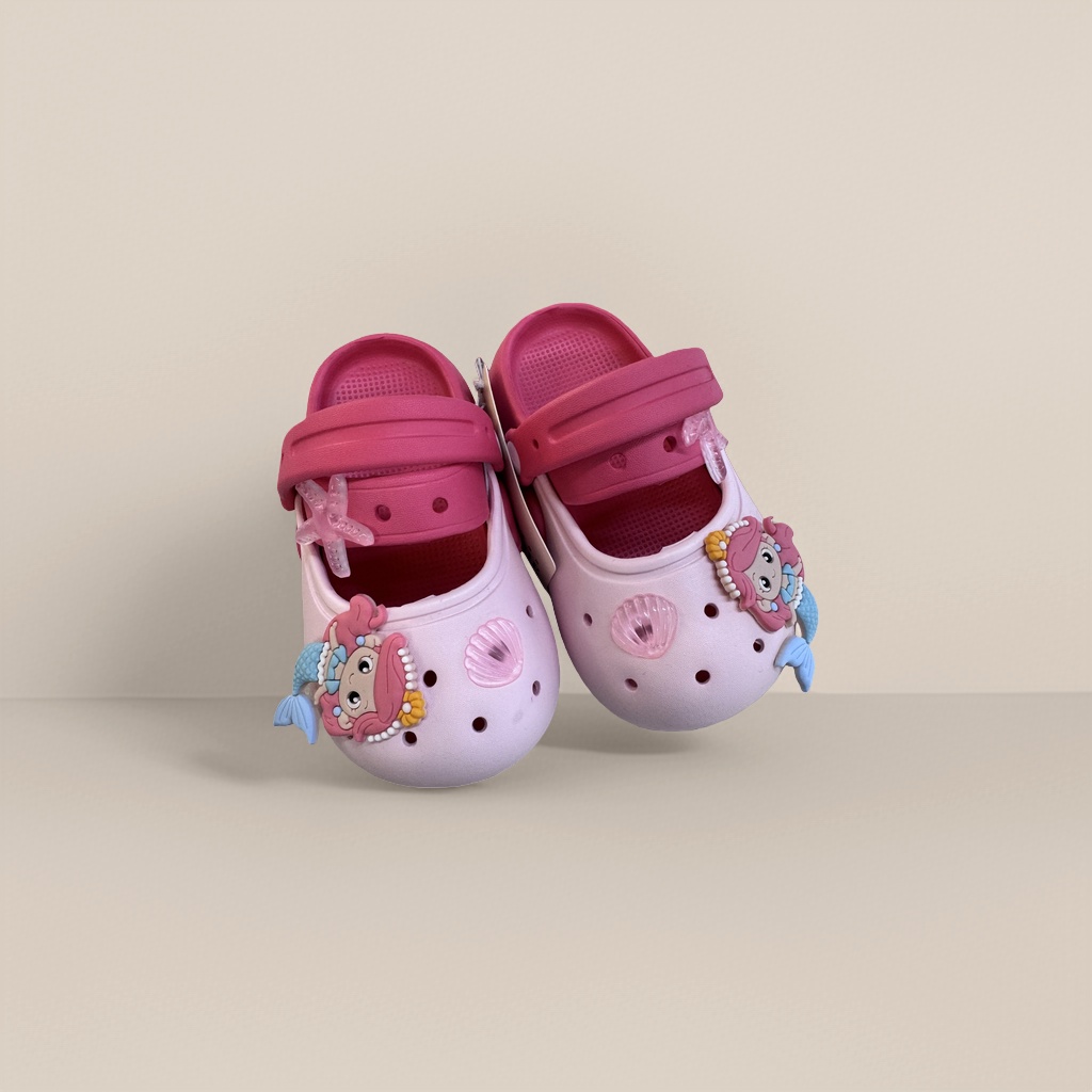 Pink mermaid-themed children's sandals