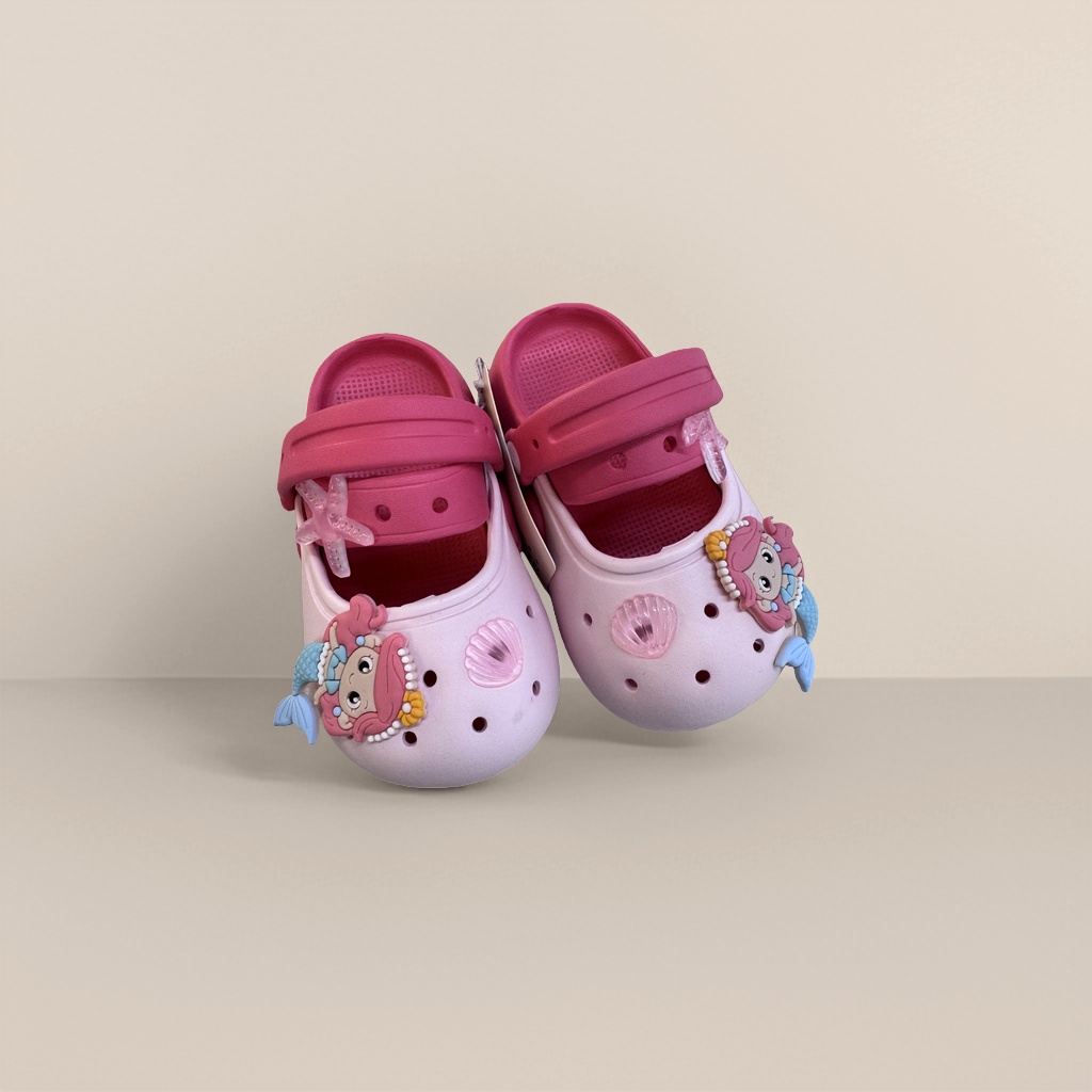 Pink mermaid-themed children's sandals details Picture