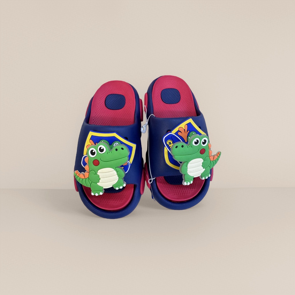 Cartoon crocodile pattern children's slippers, anti-slip soft soles, cute home slippers