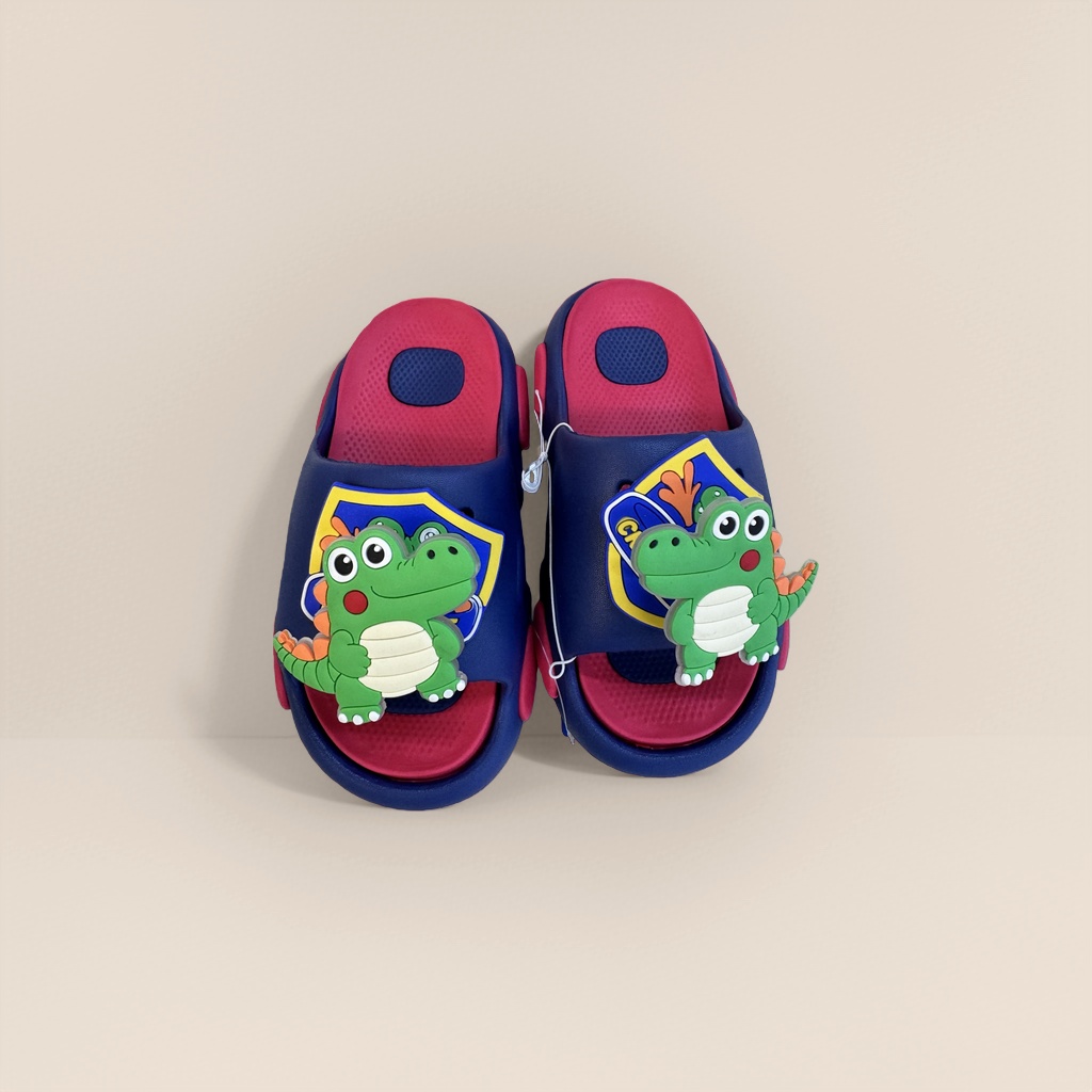 Cartoon crocodile pattern children's slippers, anti-slip soft soles, cute home slippers Specification image