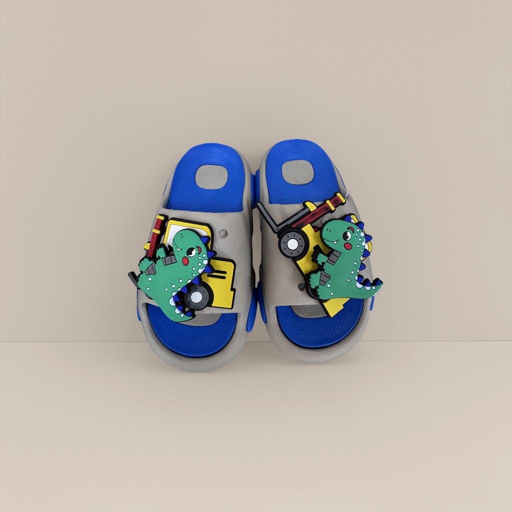 Cartoon dinosaur pattern children's slippers, anti-slip soft soles, cute home slippers