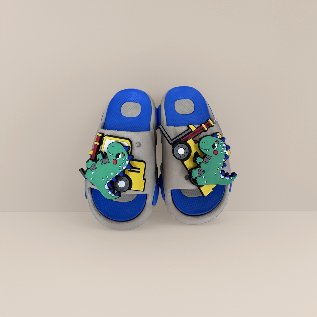 Cartoon dinosaur pattern children's slippers, anti-slip soft soles, cute home slippers Specification image