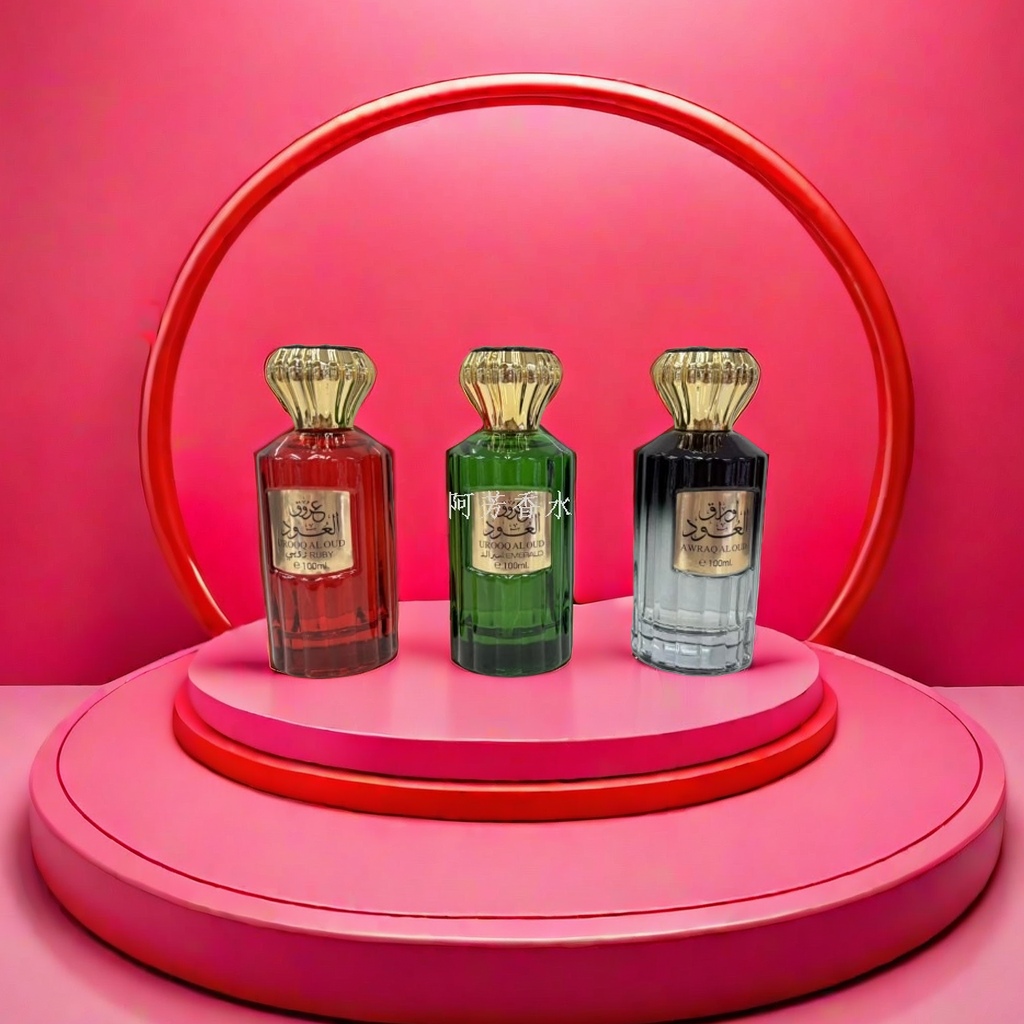 Three-bottle perfume bottle set in red, green and black combination gift box Application Scenario