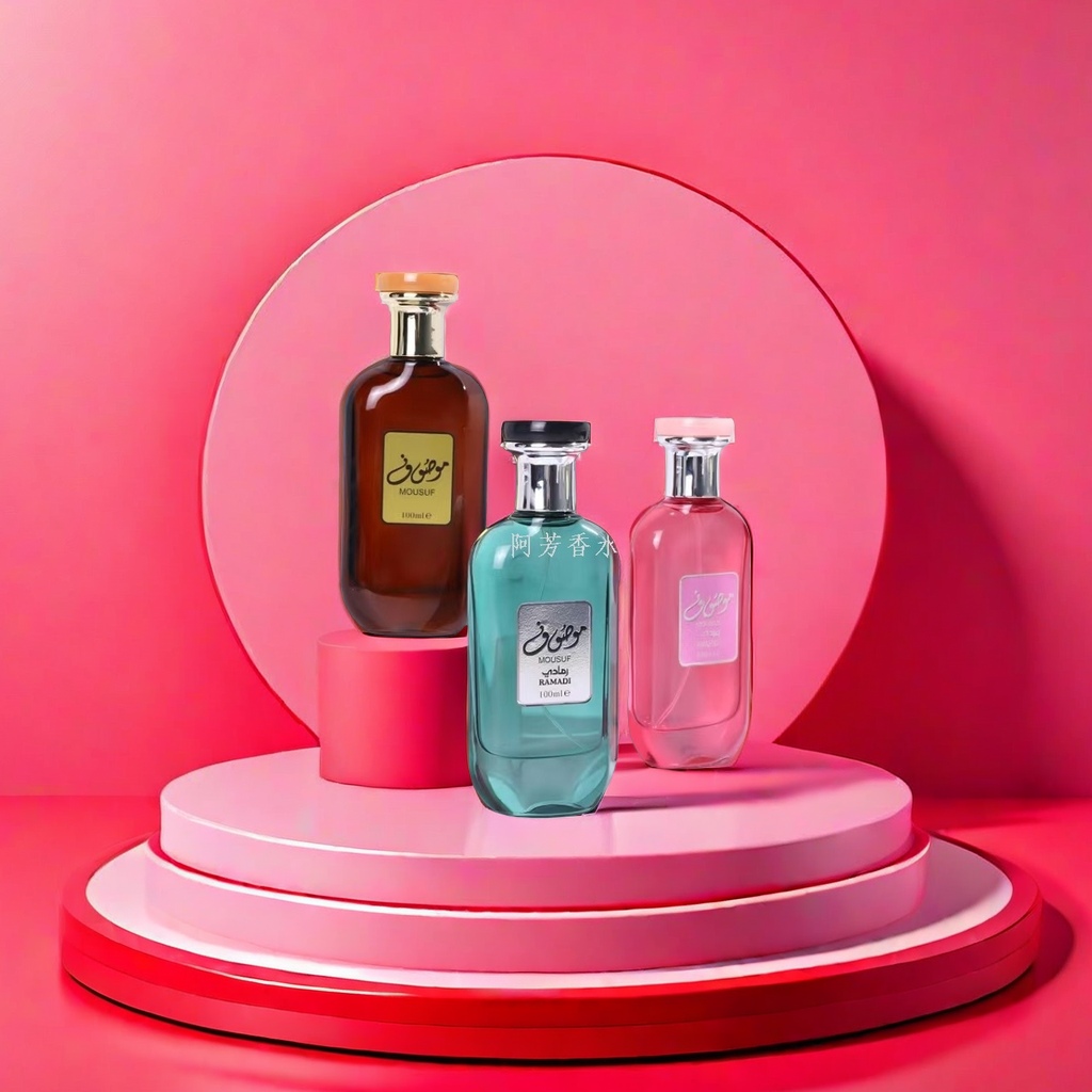 Three types of perfume bottles: brown, green, pink, fragrance bottle, storage bottle, and beauty bottle details Picture