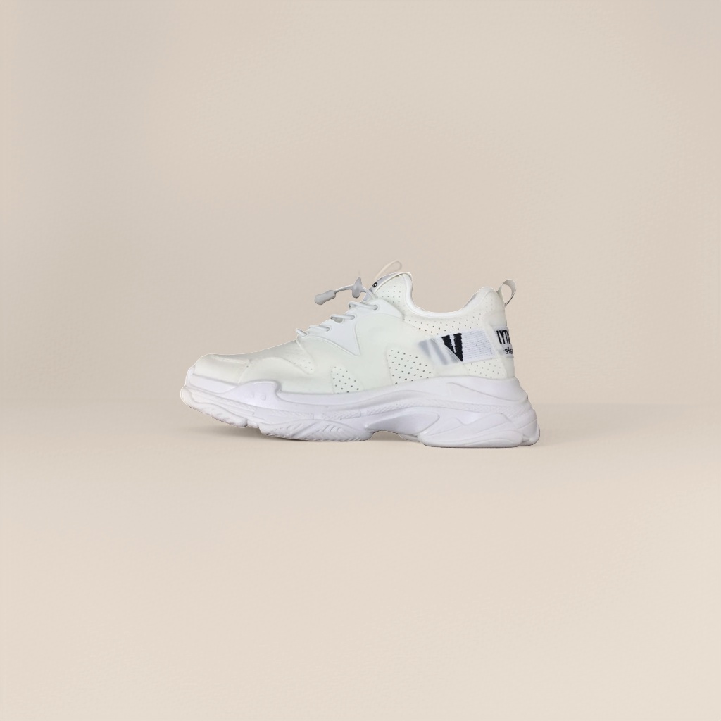 White sports shoes, breathable, comfortable, lightweight and casual running shoes