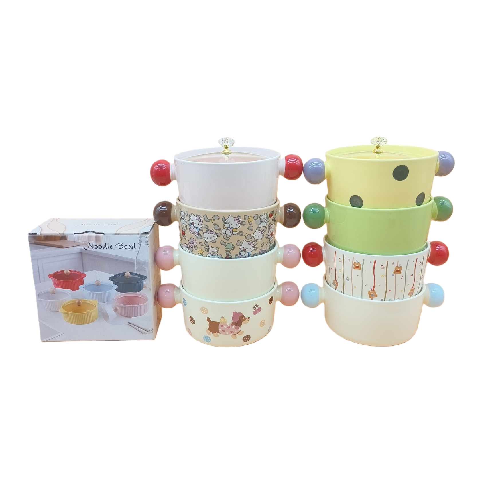 Colorful cartoon pattern covered bowl, cute and portable children's tableware in bowl shape Item Picture