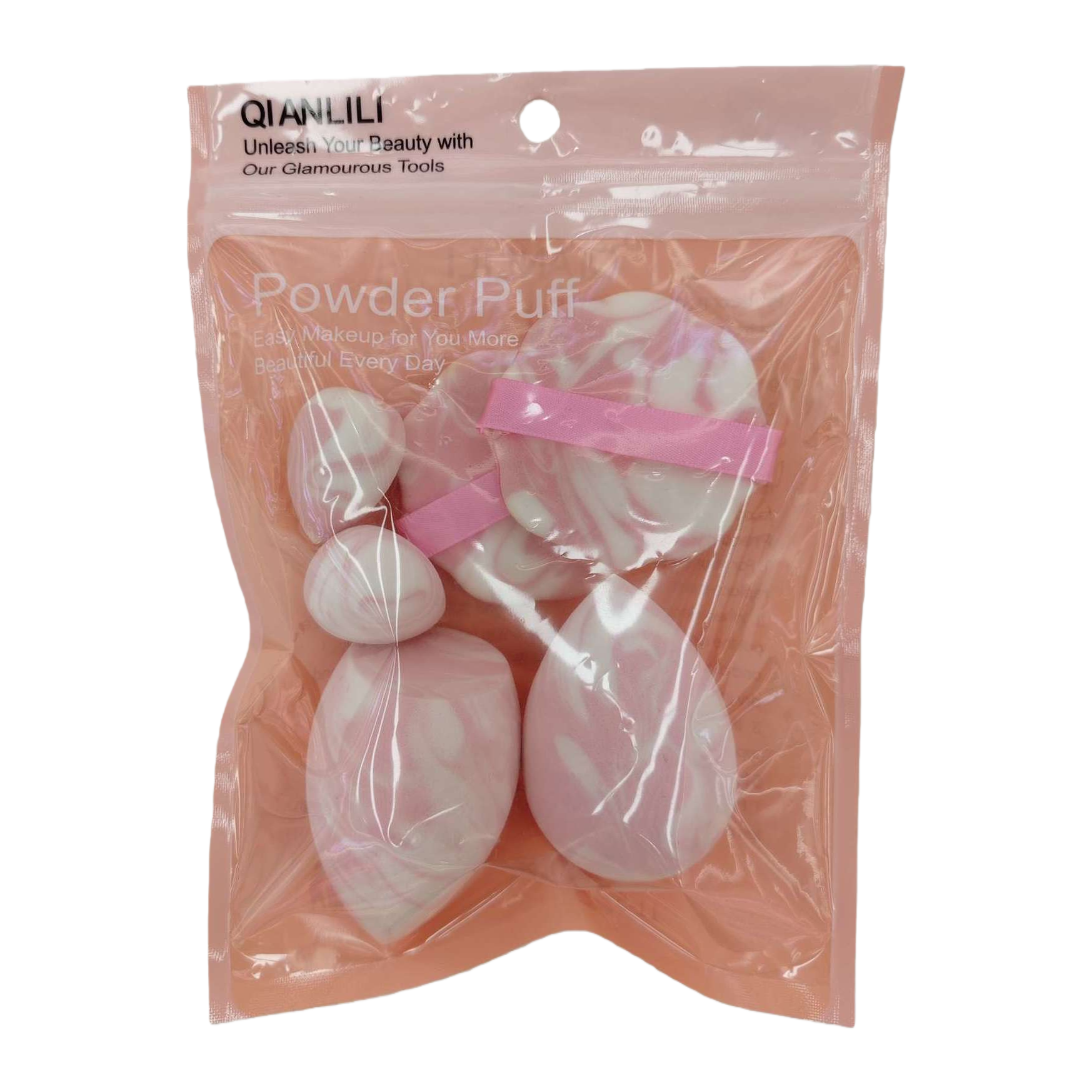 Pink packaging bag powder puff set, soft mist makeup effect powder puff combination, beauty tools 110905724 Item Picture