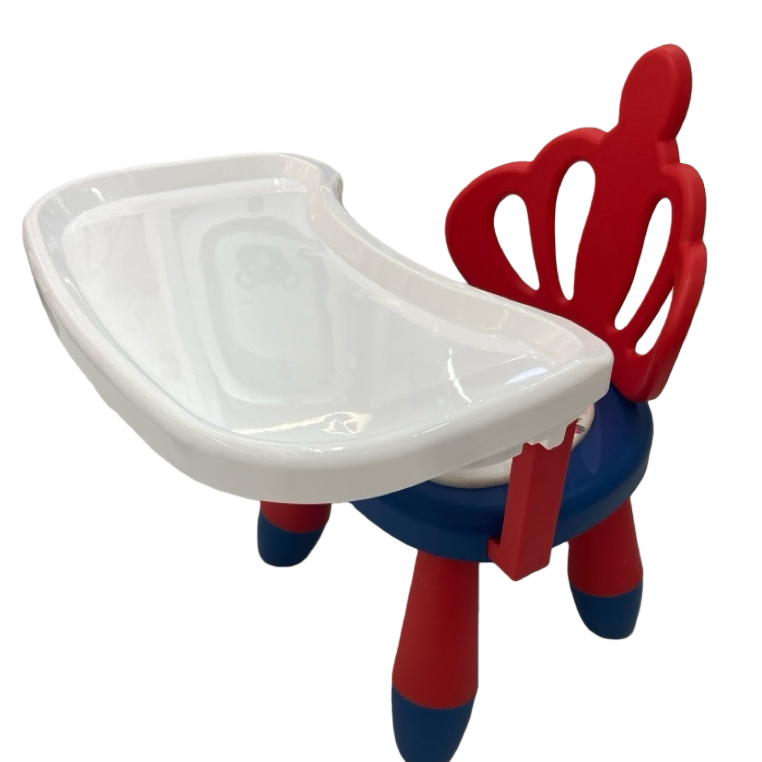 儿童高景观餐椅防滑安全稳固可调节座椅宝宝用餐椅白底实物图