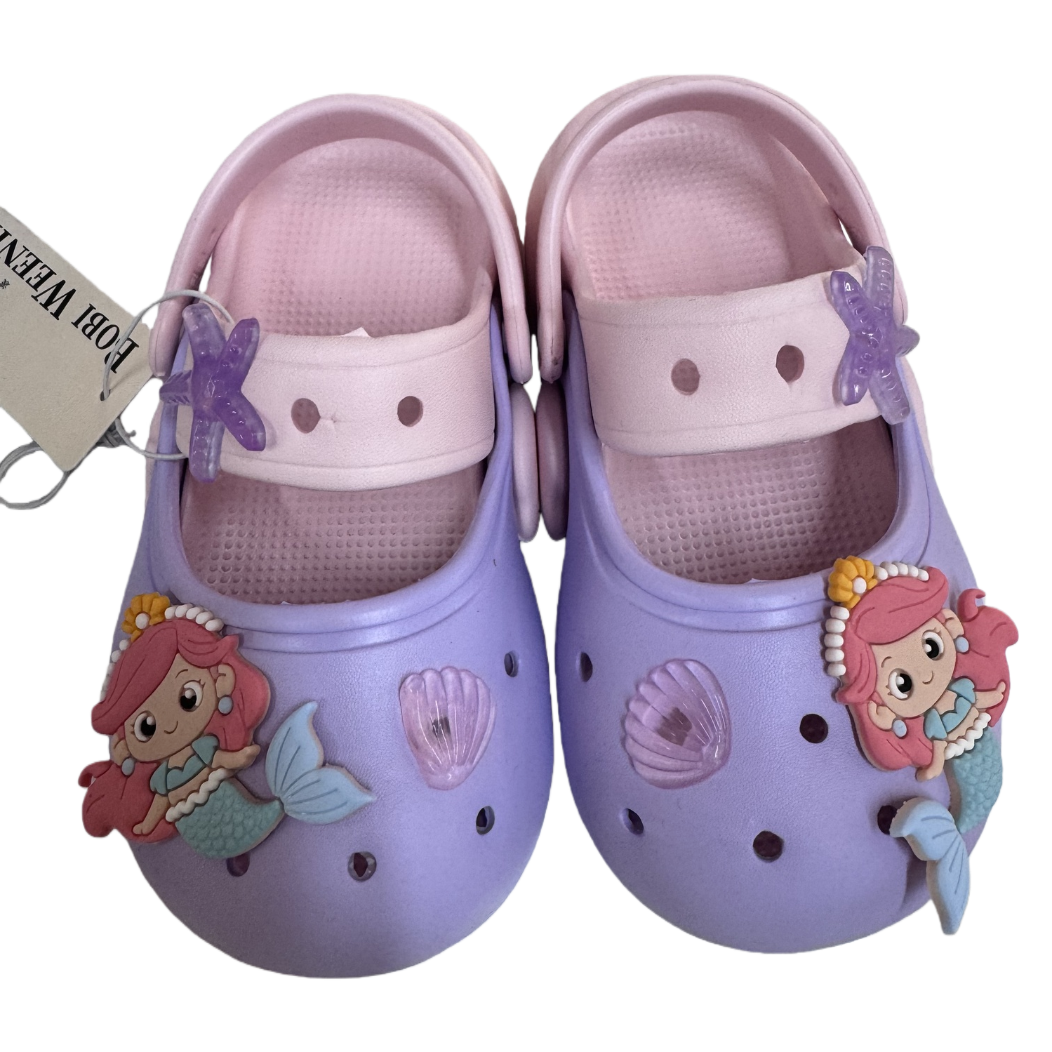Cartoon mermaid-decorated children's crocs, anti-slip, soft, breathable and cute shoes Item Picture
