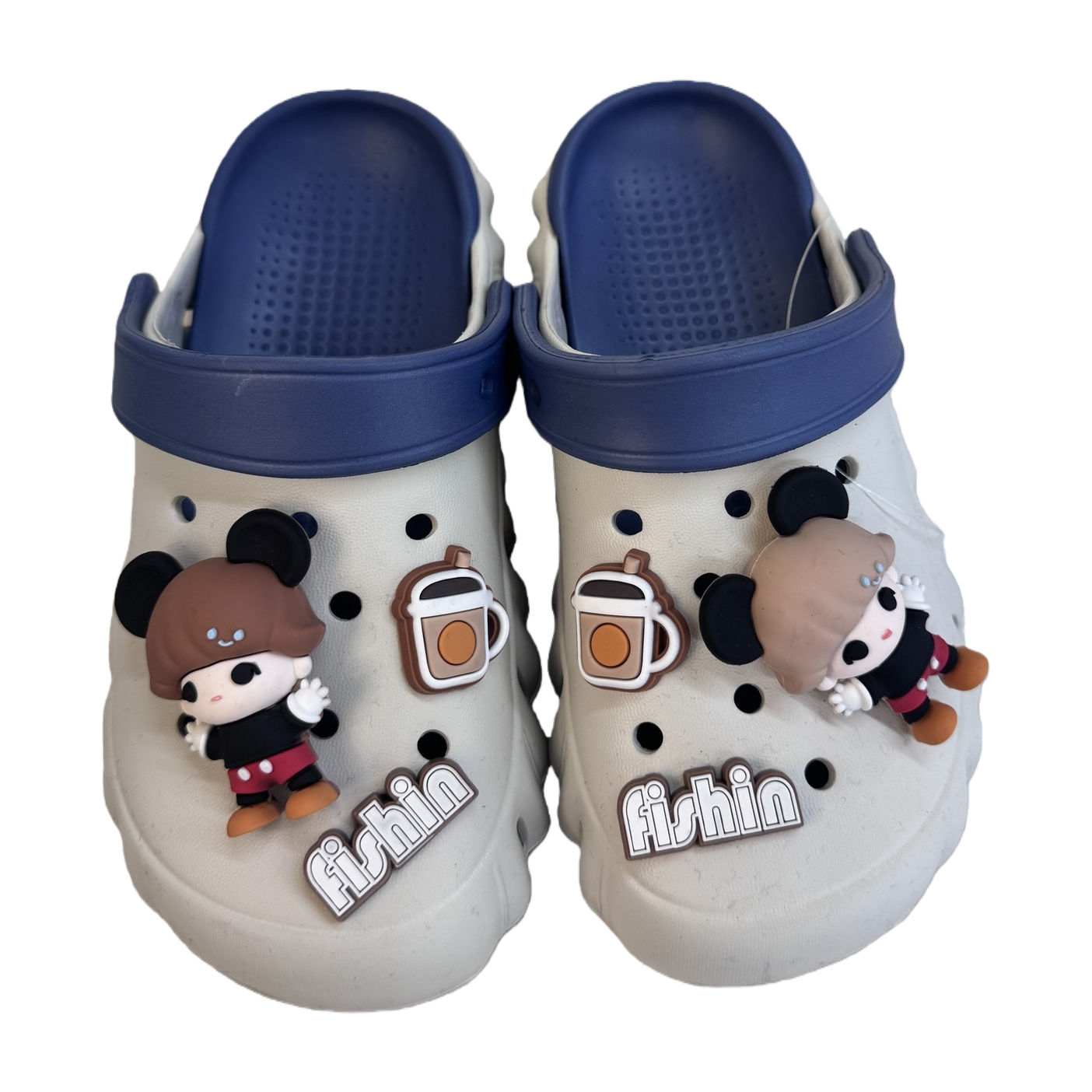 Cartoon crocs, fashionable decorative anti-slip casual shoes, breathable and comfortable home slippers Item Picture
